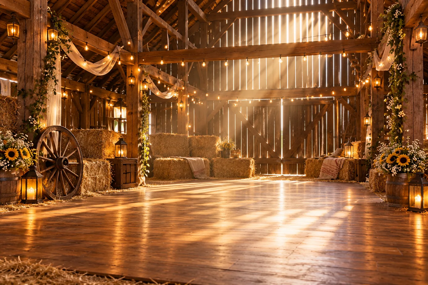 Golden hay barn prepared for the Rumpelstiltskin dance template